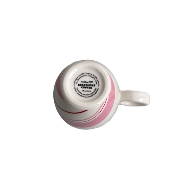 Starbucks Candy Cane Striped Holiday Design Espresso Cups & Saucers Set of 4 - Picture 5 of 9